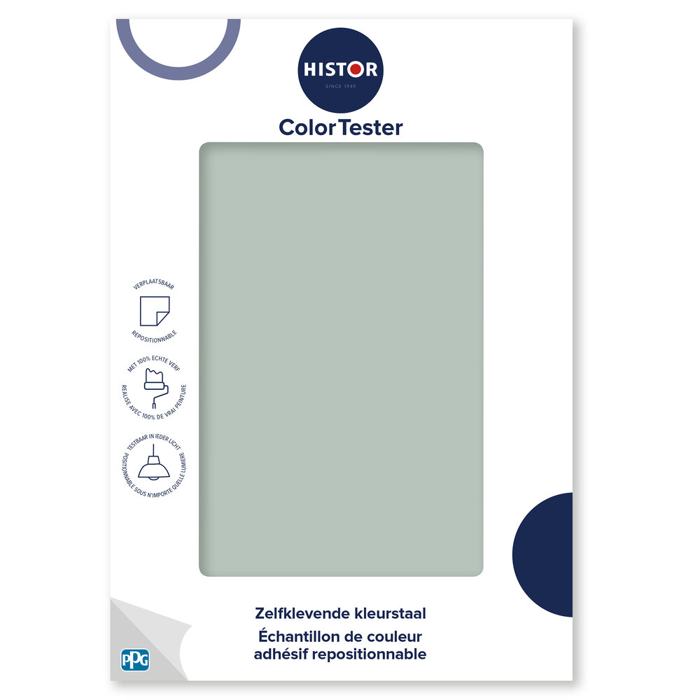 Histor Histor Colortester Aquamarine Dream PPG1135-4 | Zelfklevende Kleurstaal Histor Histor Colortester Aquamarine Dream PPG1135-4 | Zelfklevende Kleurstaal