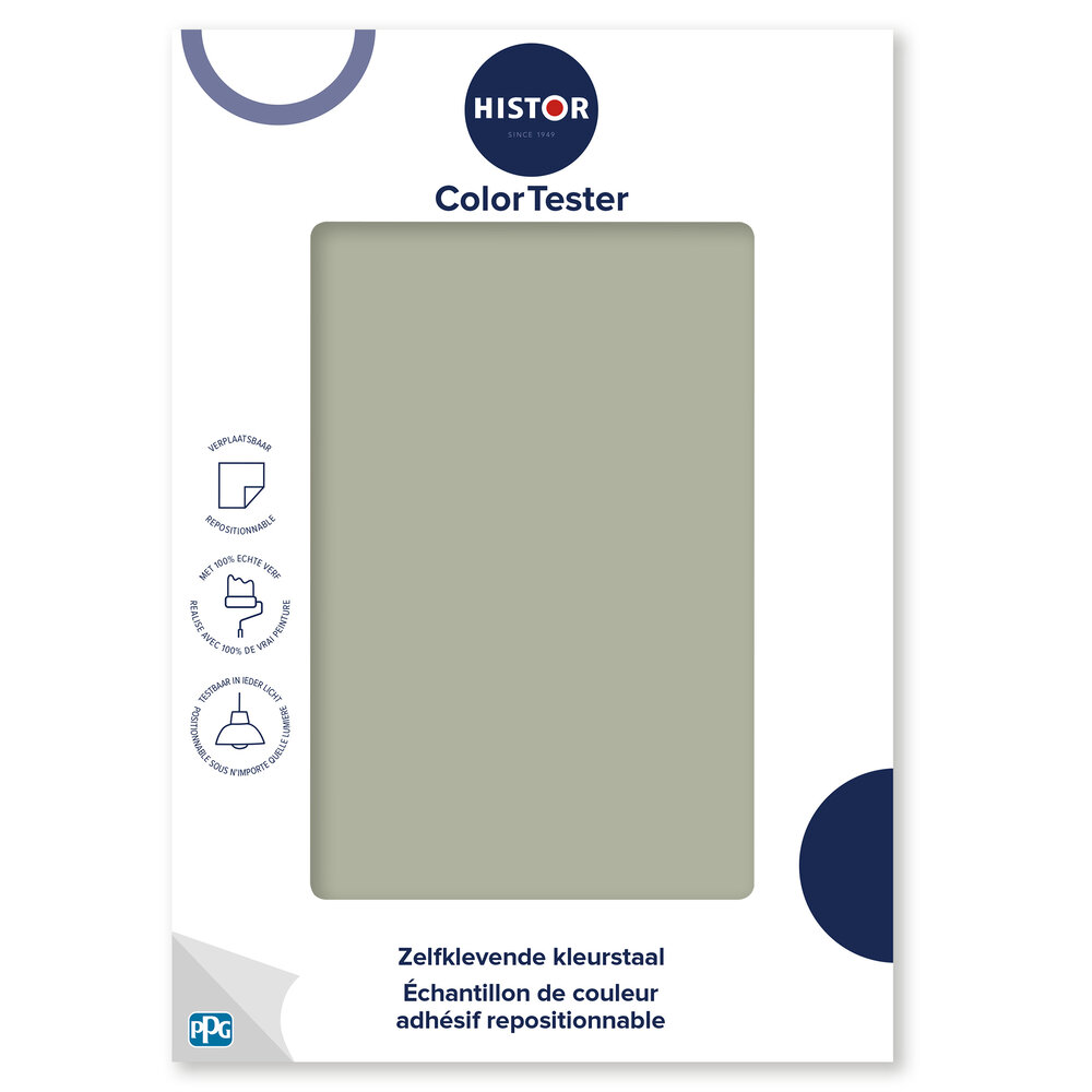 Kleurstaal Histor Colortester Boulder Lichen PPG1127-4 | Zelfklevende Kleurstaal Kleurstaal Histor Colortester Boulder Lichen PPG1127-4 | Zelfklevende Kleurstaal
