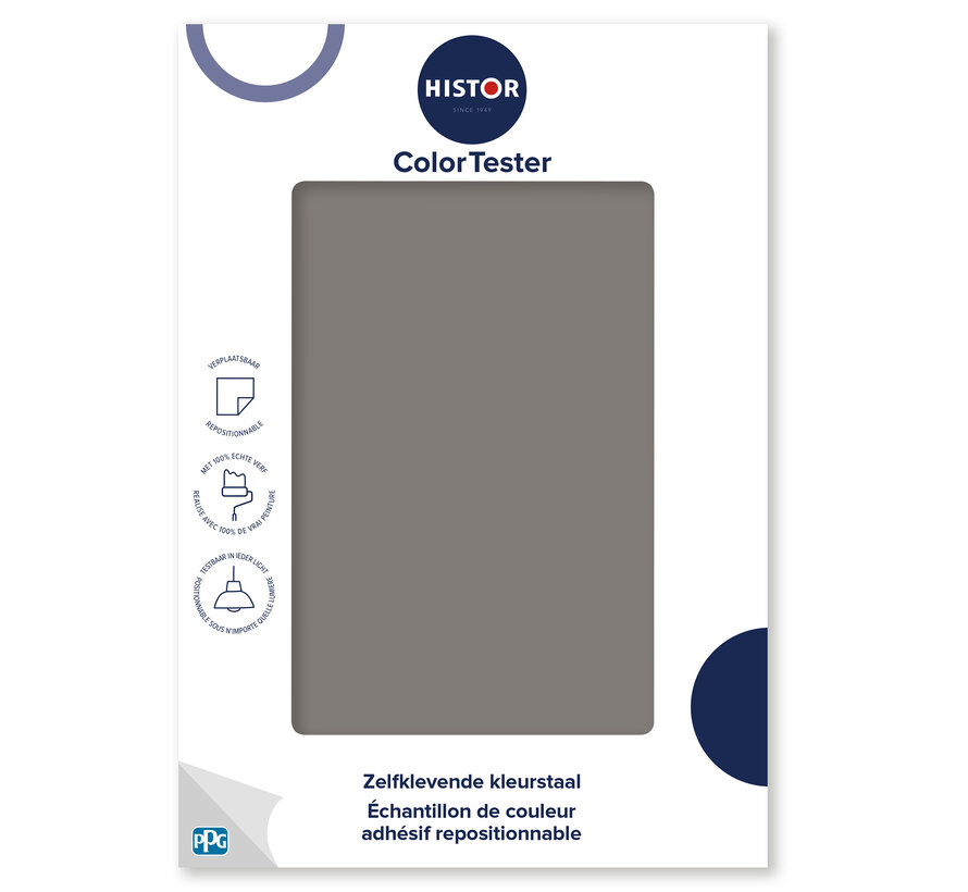 Kleurstaal Histor Colortester Cool Charcoal PPG1007-6 | Zelfklevende Kleurstaal - A5 Formaat