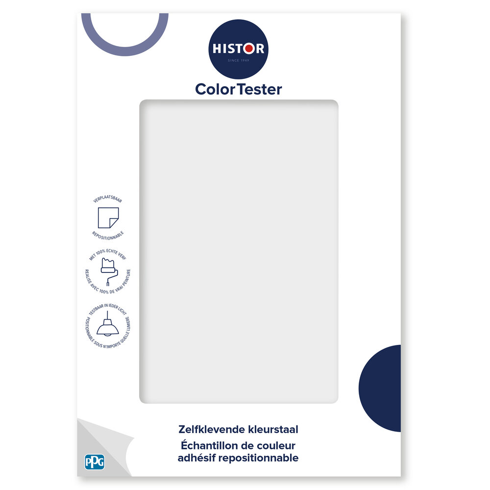 Histor Histor Colortester Moonlit Snow PPG1041-1 | Zelfklevende Kleurstaal Histor Histor Colortester Moonlit Snow PPG1041-1 | Zelfklevende Kleurstaal