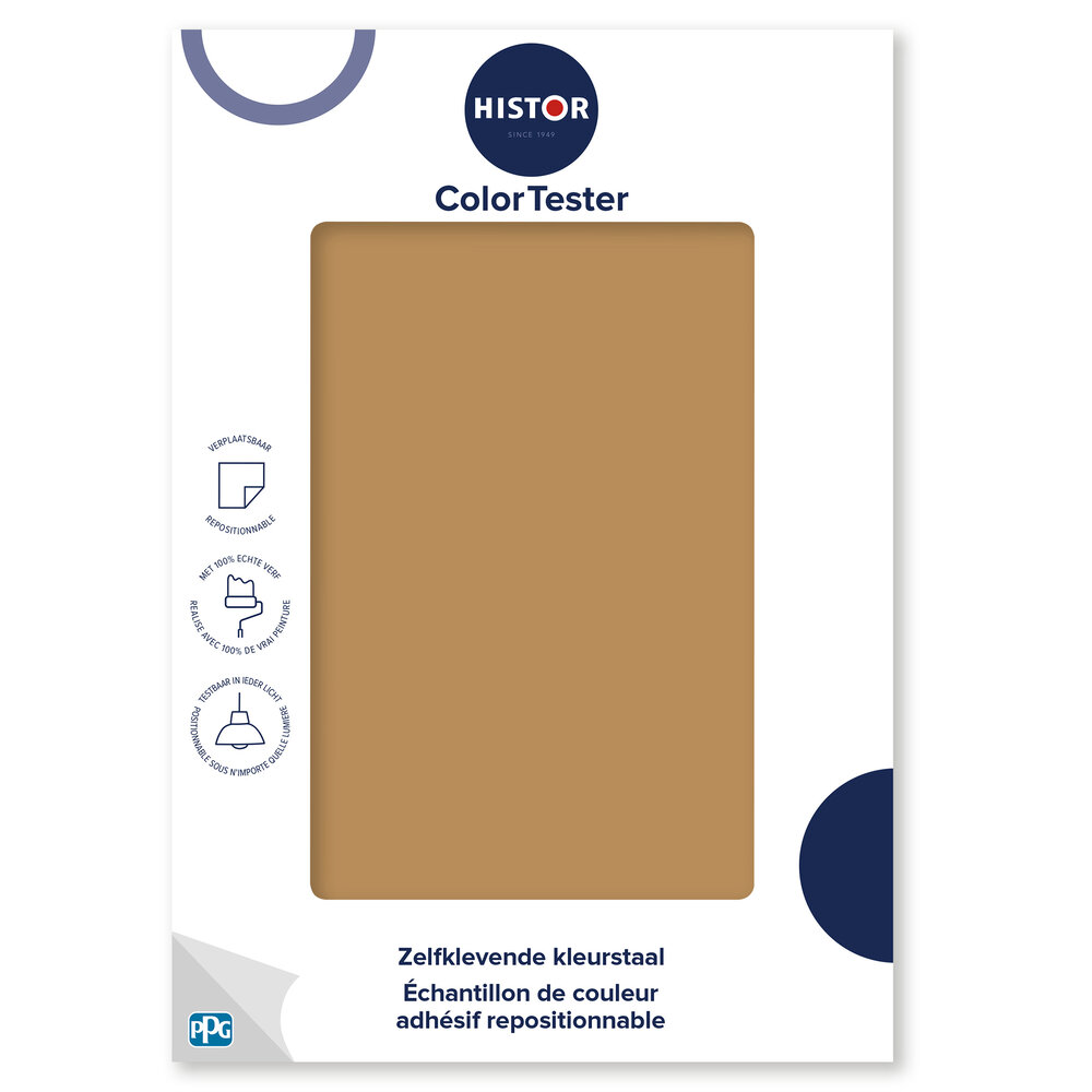 Kleurstaal Histor Colortester Tan Your Hide PPG1091-6 | Zelfklevende Kleurstaal