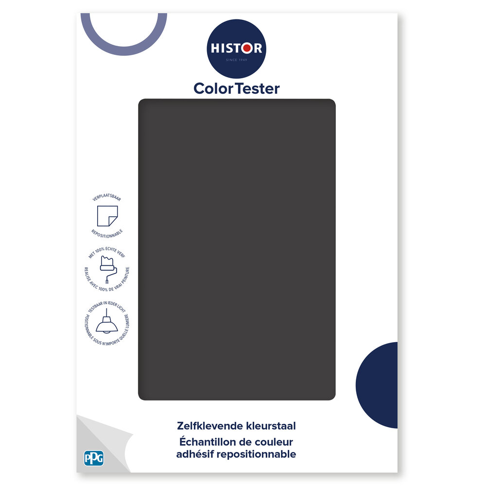 Histor Histor Colortester Whitby Jet PPG1001-7 | Zelfklevende Kleurstaal Histor Histor Colortester Whitby Jet PPG1001-7 | Zelfklevende Kleurstaal