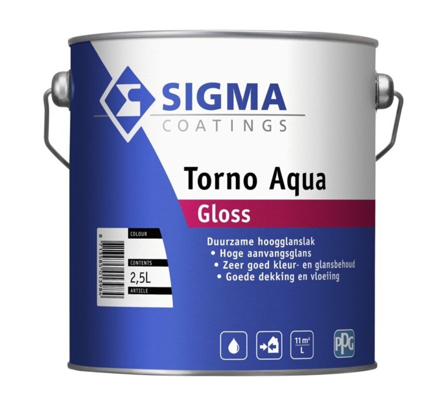 Sigma Torno Aqua Gloss | Hoogglans Lakverf Binnen & Buiten - 1 LTR 