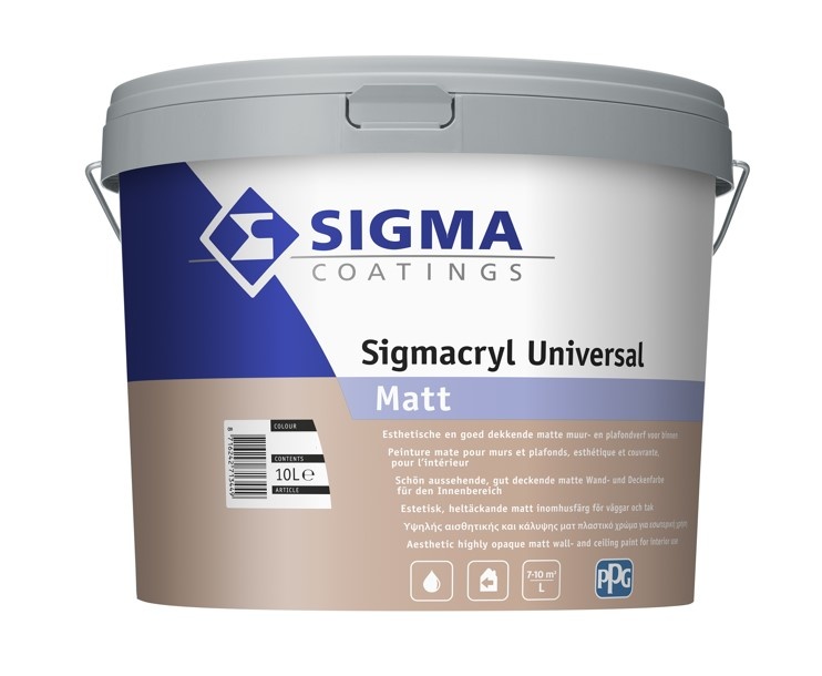 Sigmacryl Universal Matt | Matte Muurverf | 10 LTR | Wit