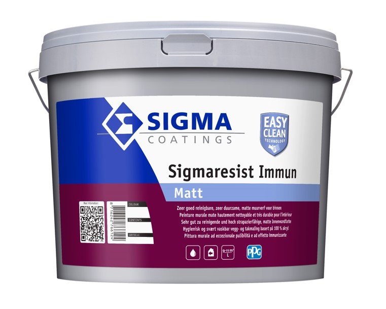 Sigmaresist Immun Matt | Matte Bacteriebestendige Muurverf | 10 LTR | Wit