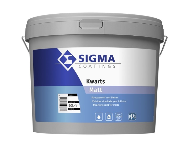 Kwarts Matt | Matte Structuurverf Binnen | 10 LTR | Lichte kleur