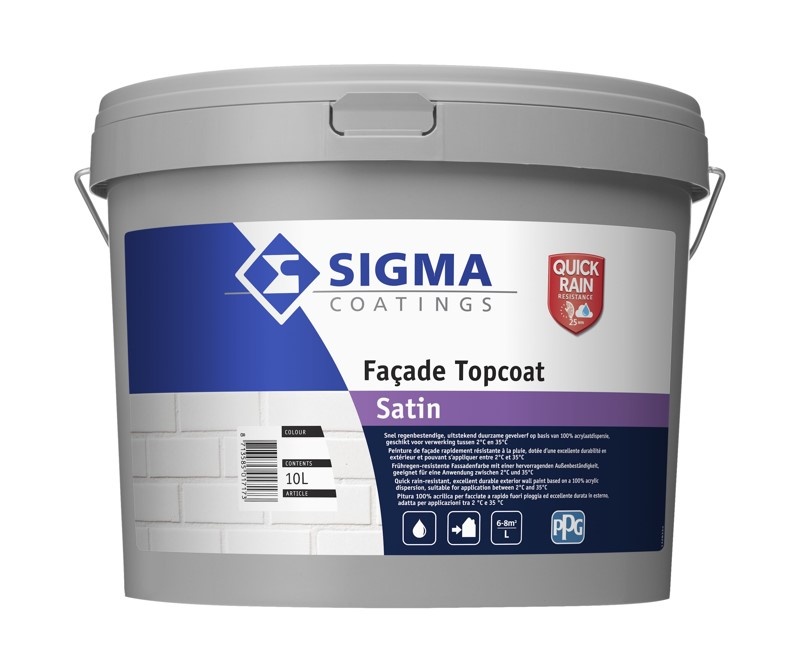 Facade Topcoat Satin | Zijdeglans Gevelverf | 10 LTR | Wit