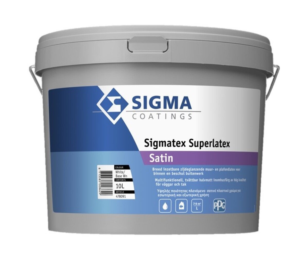 Sigma Sigmatex Superlatex Satin | Zijdeglans Muurverf en Plafondverf Sigma Sigmatex Superlatex Satin | Zijdeglans Muurverf en Plafondverf