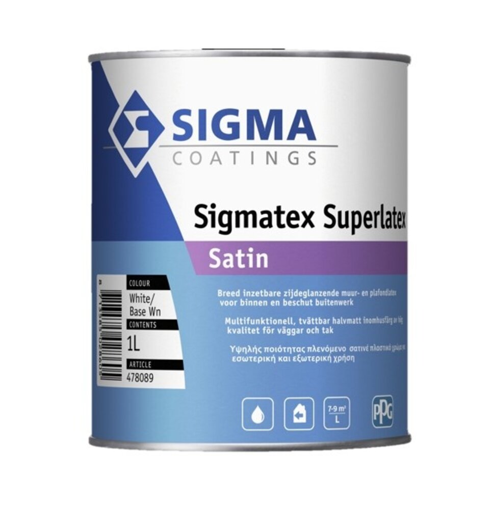 Sigma Sigmatex Superlatex Satin | Zijdeglans Muurverf en Plafondverf Sigma Sigmatex Superlatex Satin | Zijdeglans Muurverf en Plafondverf