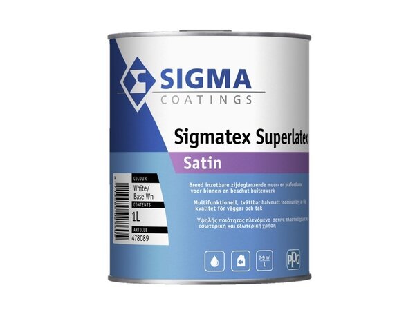 Sigma Sigmatex Superlatex Satin | Zijdeglans Muurverf en Plafondverf Sigma Sigmatex Superlatex Satin | Zijdeglans Muurverf en Plafondverf