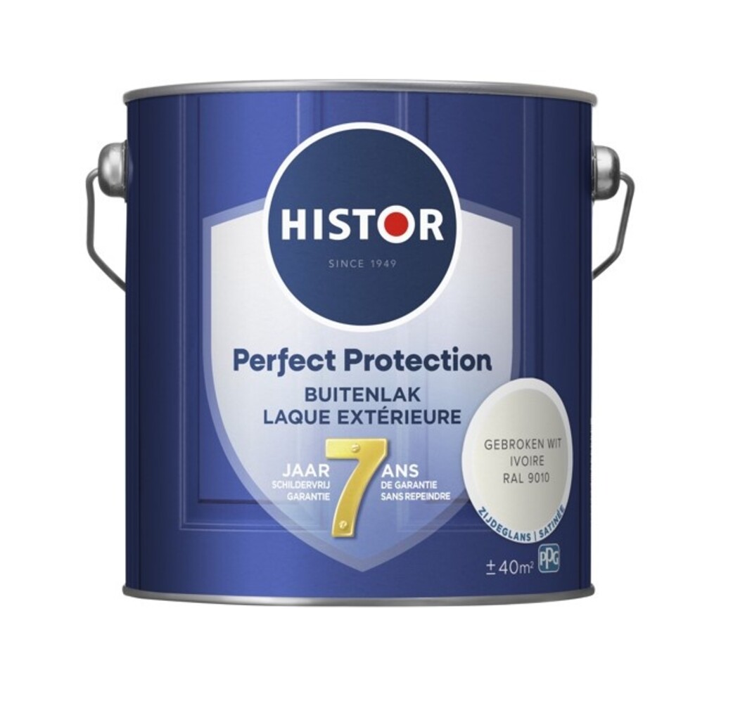 Histor Perfect Protection Buitenlak Zijdeglans Gebroken Wit RAL9010 Histor Perfect Protection Buitenlak Zijdeglans Gebroken Wit RAL9010