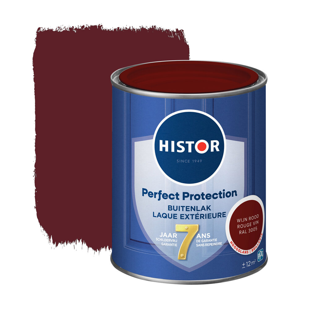 Histor Perfect Protection Buitenlak Hoogglans Wijnrood RAL3005 Histor Perfect Protection Buitenlak Hoogglans Wijnrood RAL3005