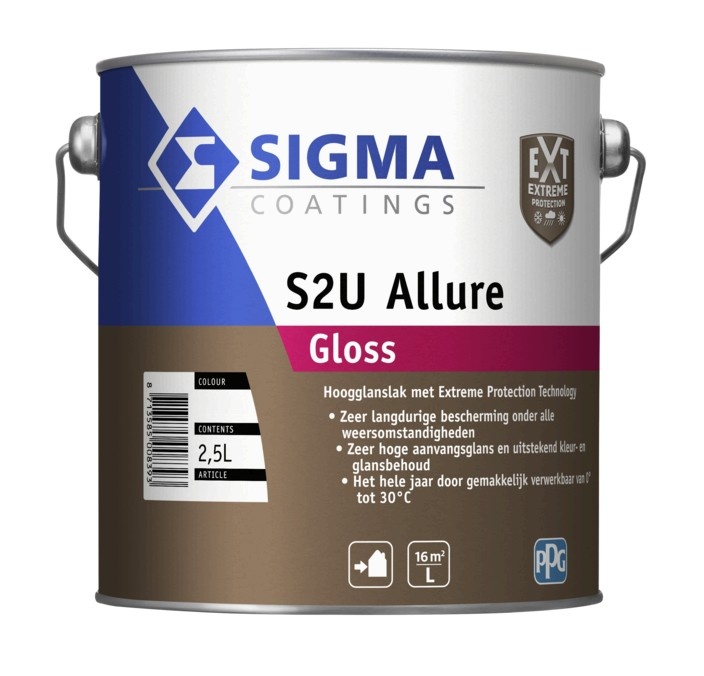 S2U Allure Gloss | Hoogglans Lakverf Buiten | 2,5 LTR | Kleur