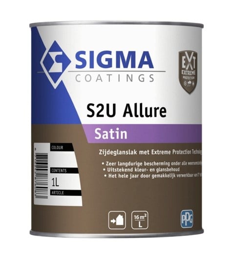 S2U Allure Satin | Zijdeglans Lakverf Buiten | 1 LTR | Wit