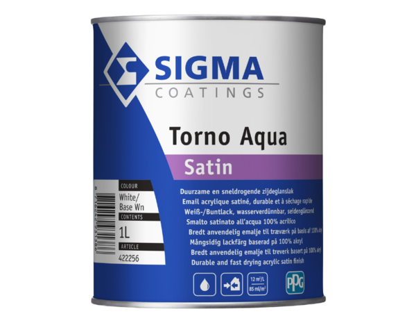 Sigma Torno Aqua Satin | Zijdeglans Lakverf Binnen & Buiten Sigma Torno Aqua Satin | Zijdeglans Lakverf Binnen & Buiten