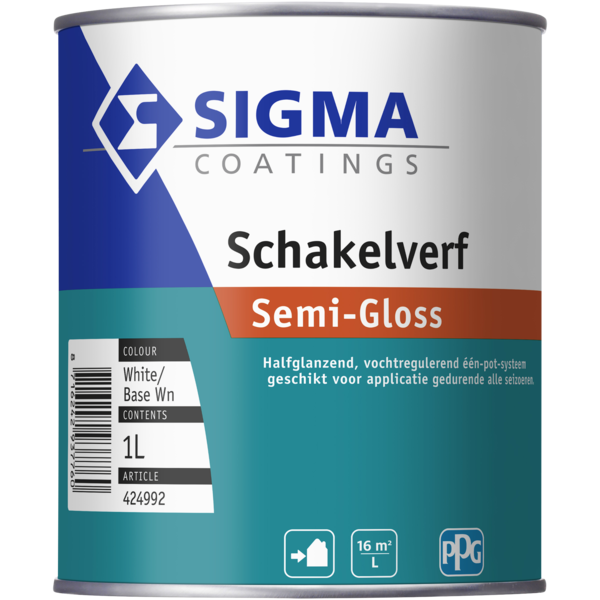 Schakelverf Semi|Gloss | Halfglans Eén|pot|systeem | 1 LTR | Wit