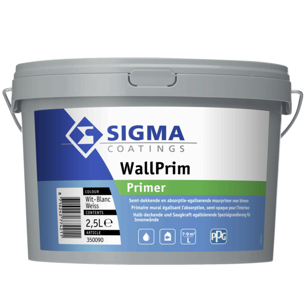 WallPrim Primer | Muurverfprimer Binnen | 2,5 LTR | Wit