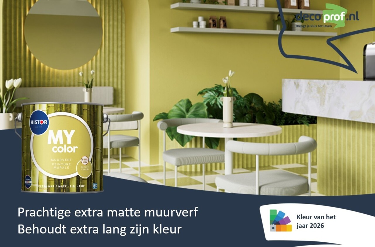 Histor My Color Muurverf Extra Mat Secret Safari PPG1110-4 | Kleur van het Jaar 2026 Histor My Color Muurverf Extra Mat Secret Safari PPG1110-4 | Kleur van het Jaar 2026