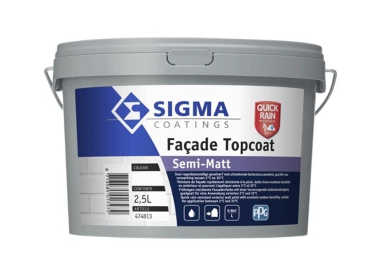 Sigma Facade Topcoat Semi-Matt | Zijdematte Gevelverf Sigma Facade Topcoat Semi-Matt | Zijdematte Gevelverf