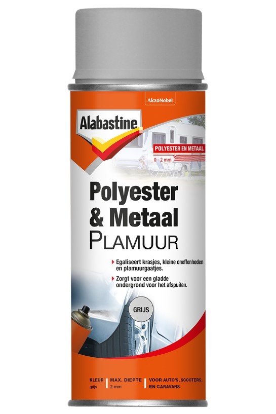 Polyester & Metaal Plamuur | 400 ML | Grijs