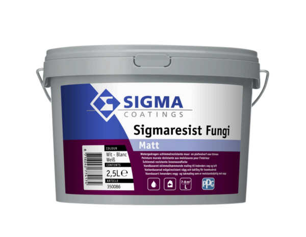 Sigma Sigmaresist Fungi Matt | Matte Schimmelwerende Muurverf Sigma Sigmaresist Fungi Matt | Matte Schimmelwerende Muurverf