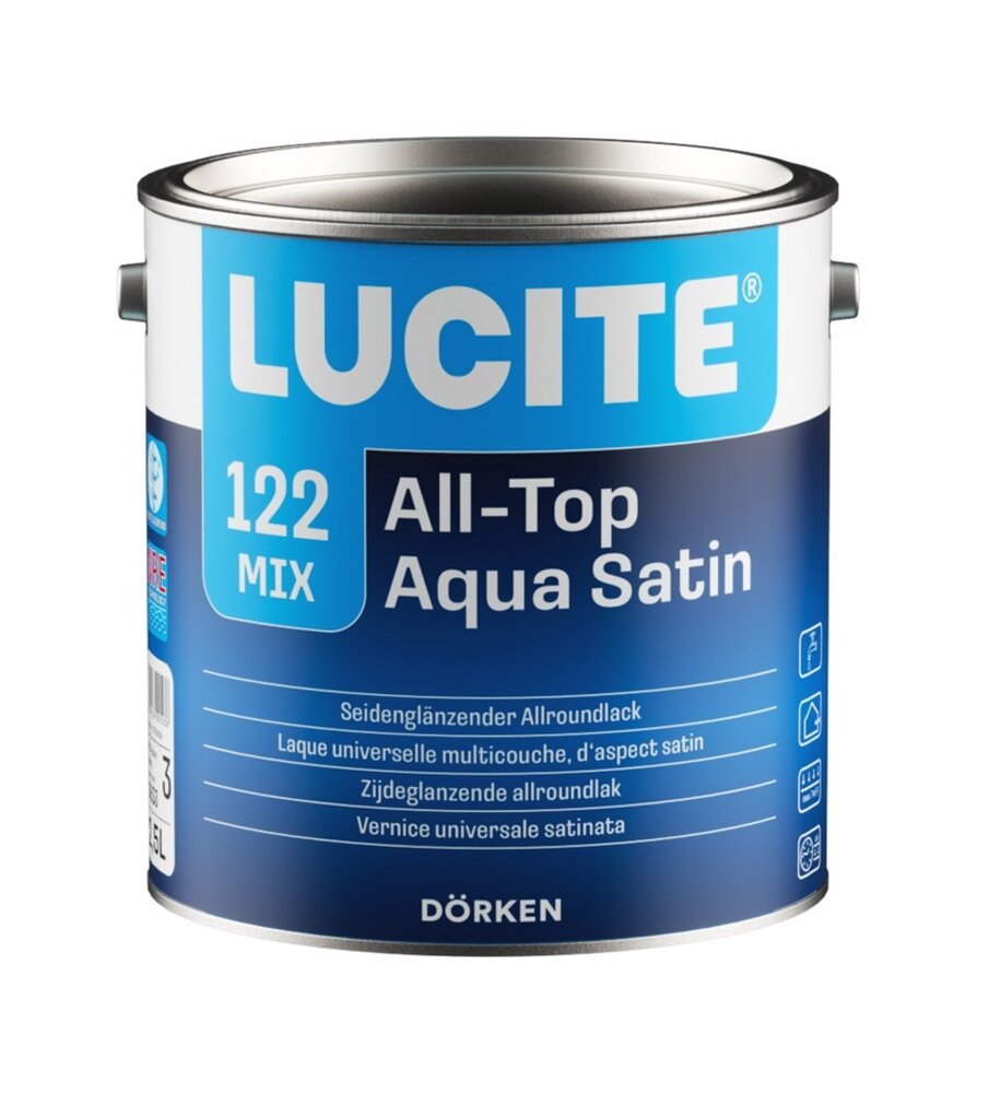 Lucite 122 All-Top Aqua Satin | Zijdeglans Eén-pot-systeem