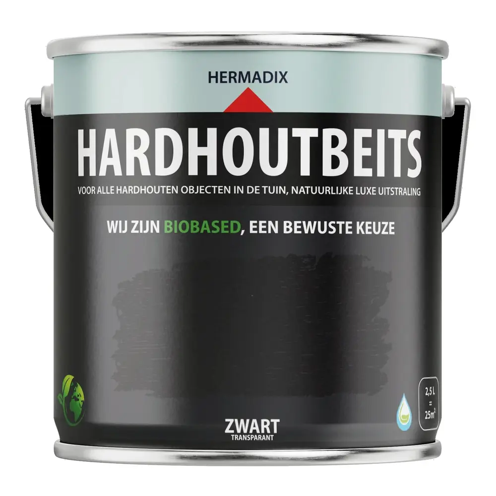 Hermadix Hardhoutbeits Transparant Zwart