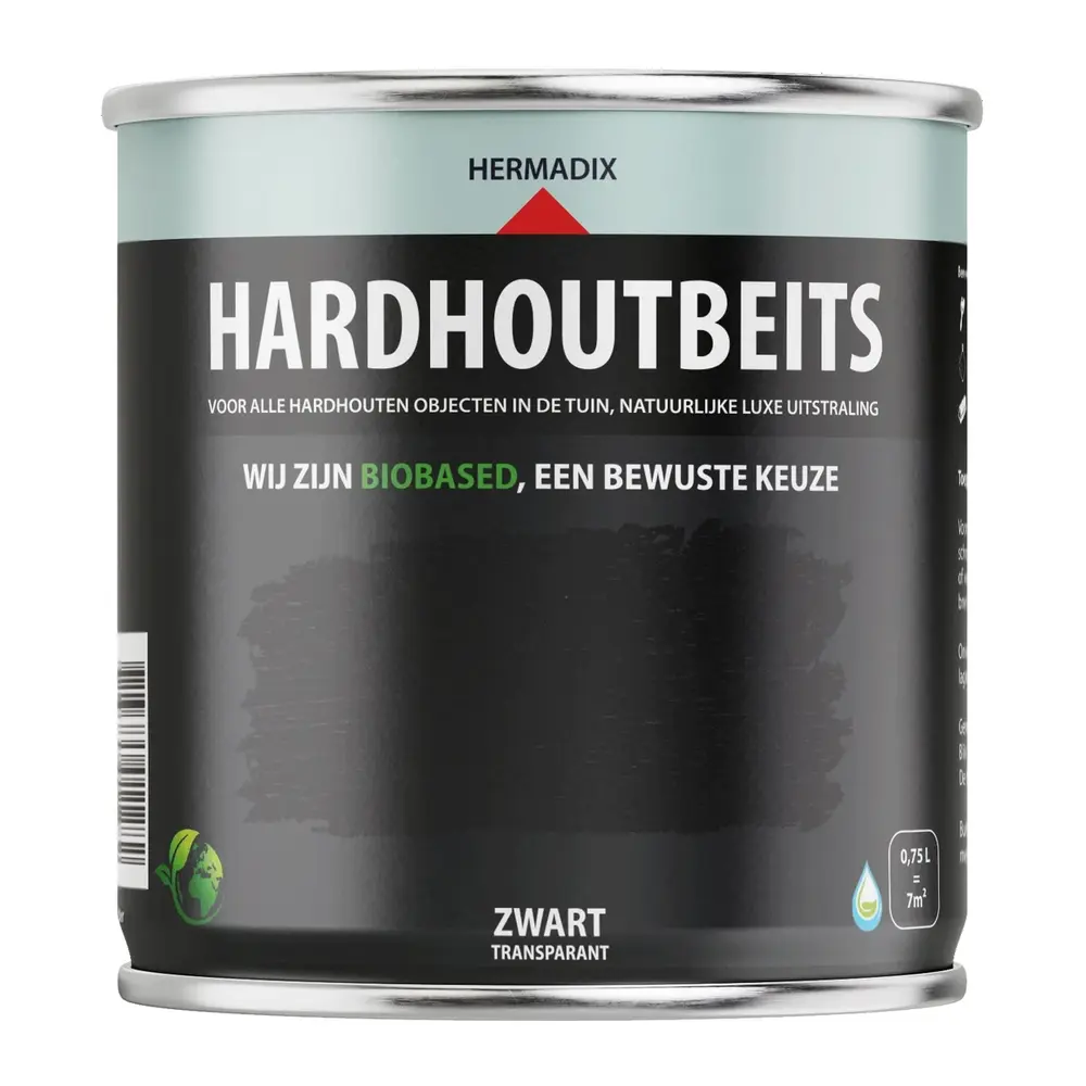 Hermadix Hardhoutbeits Transparant Zwart