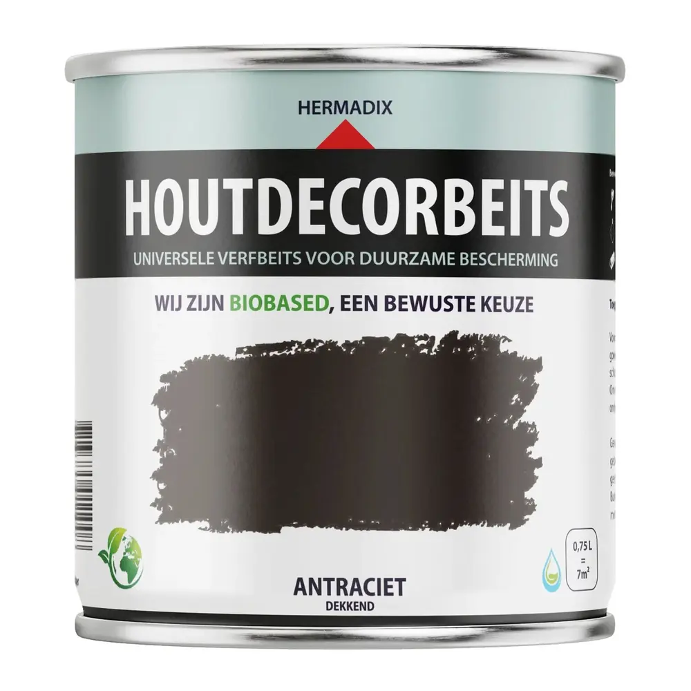 Hermadix Houtdecor Dekkend Antraciet 630 Hermadix Houtdecor Dekkend Antraciet 630