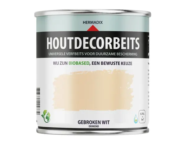 Hermadix Houtdecor Dekkend Gebroken Wit 601 Hermadix Houtdecor Dekkend Gebroken Wit 601