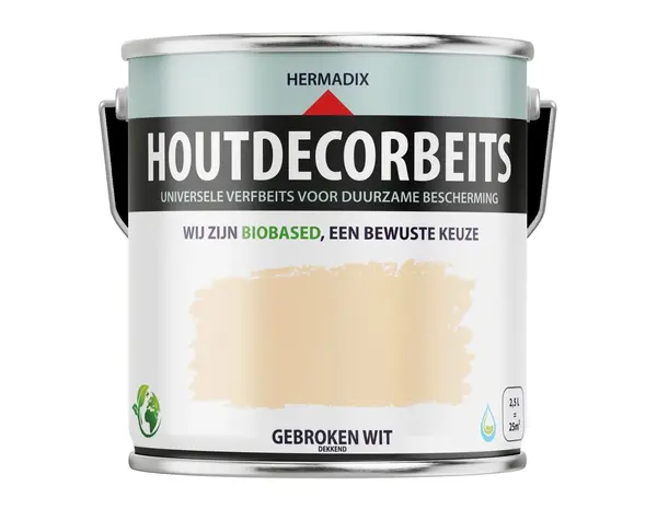 Hermadix Houtdecor Dekkend Gebroken Wit 601 Hermadix Houtdecor Dekkend Gebroken Wit 601