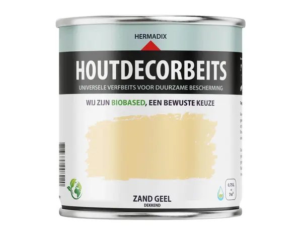 Hermadix Houtdecor Dekkend Zandgeel 602 Hermadix Houtdecor Dekkend Zandgeel 602