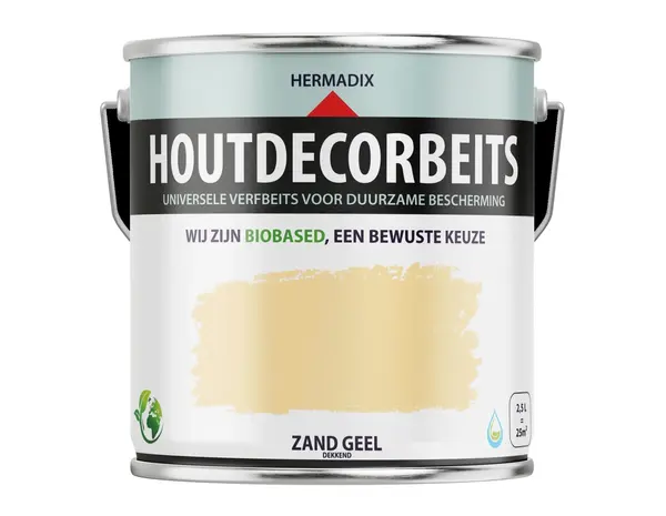 Hermadix Houtdecor Dekkend Zandgeel 602 Hermadix Houtdecor Dekkend Zandgeel 602