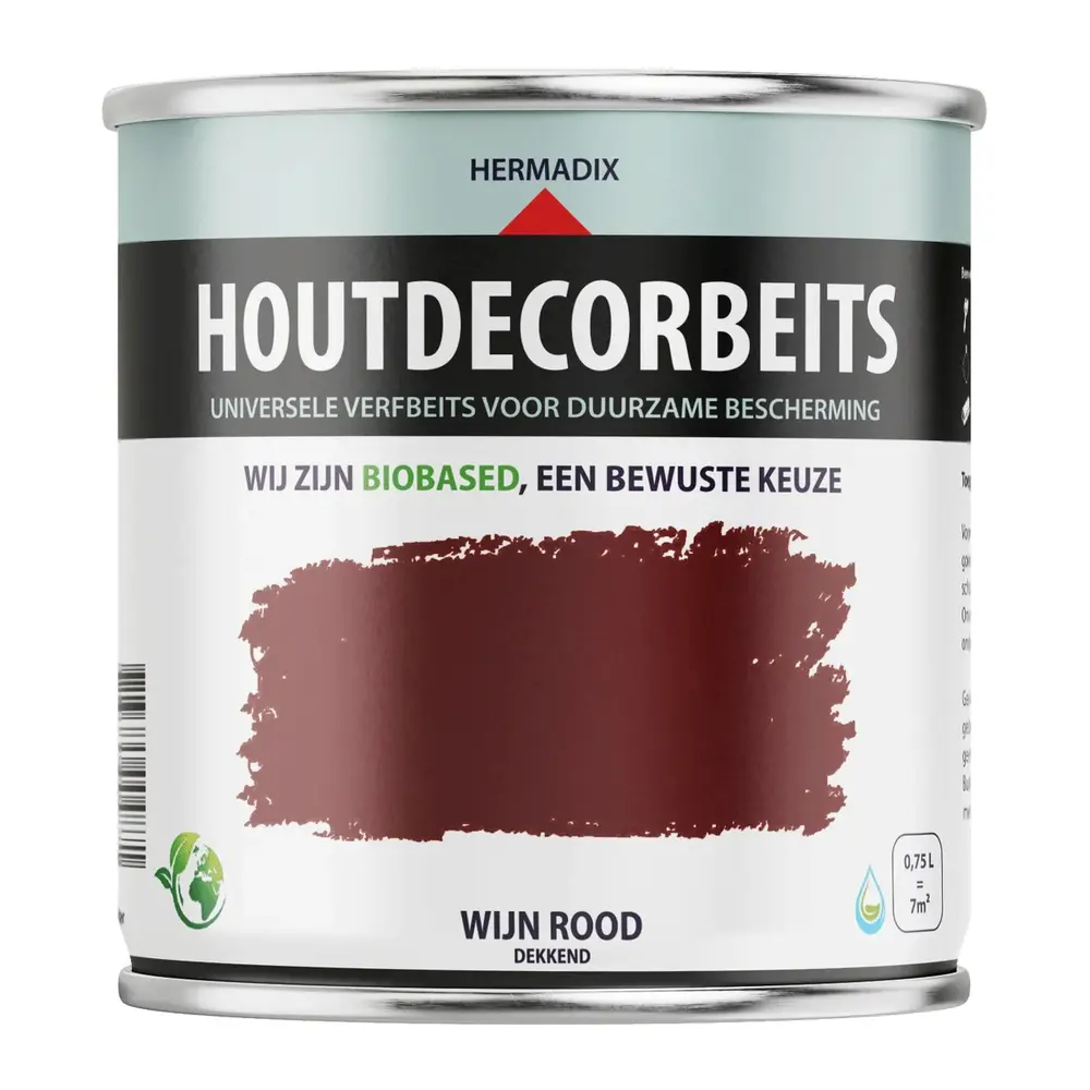 Hermadix Houtdecor Dekkend Wijnrood 633 Hermadix Houtdecor Dekkend Wijnrood 633
