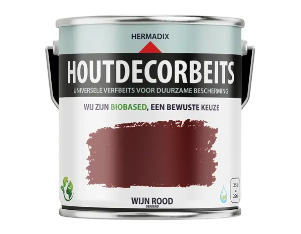 Hermadix Houtdecor Dekkend Wijnrood 633 Hermadix Houtdecor Dekkend Wijnrood 633