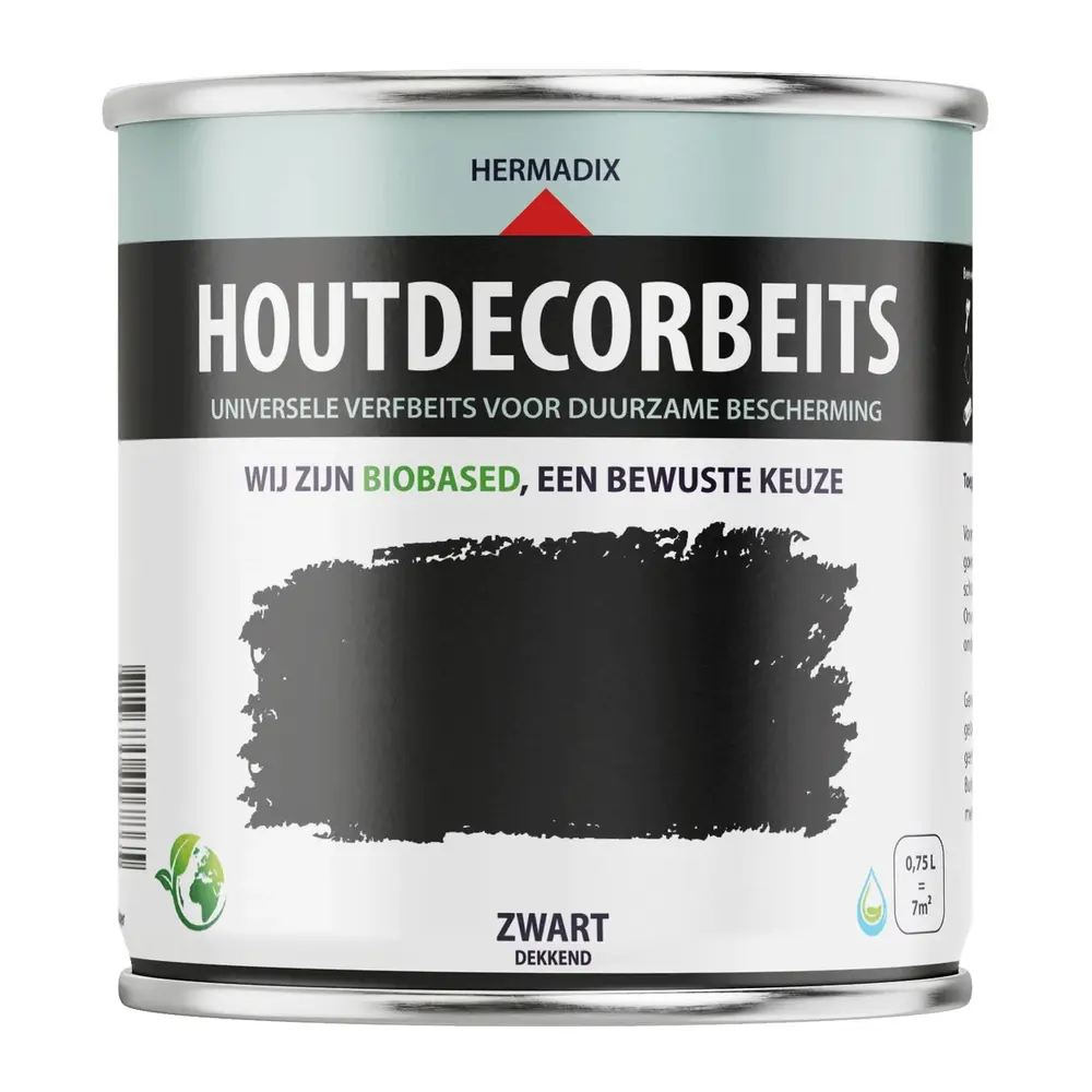 Hermadix Houtdecor Dekkend Zwart 620 Hermadix Houtdecor Dekkend Zwart 620