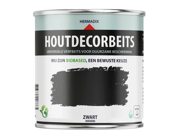 Hermadix Houtdecor Dekkend Zwart 620 Hermadix Houtdecor Dekkend Zwart 620