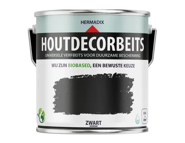 Hermadix Houtdecor Dekkend Zwart 620 Hermadix Houtdecor Dekkend Zwart 620