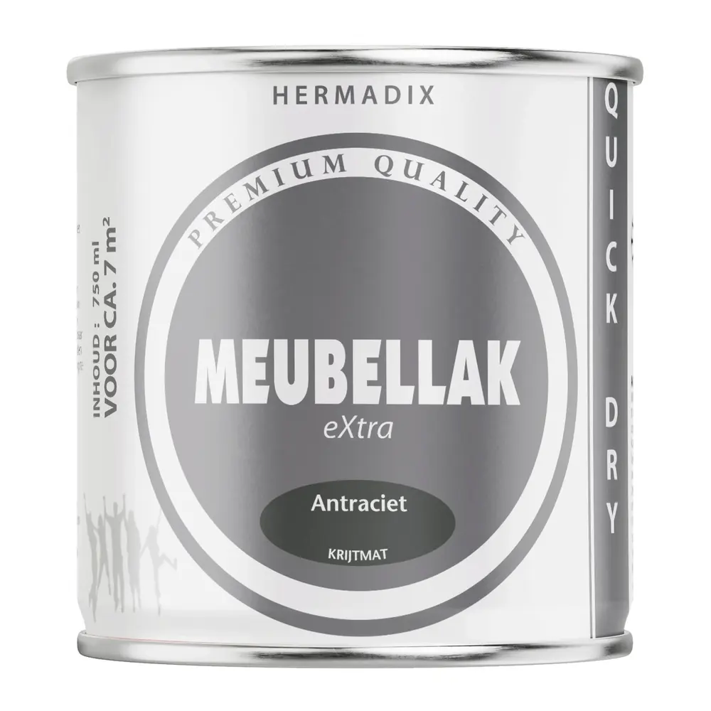 Hermadix Meubellak Extra Krijtmat Antraciet Hermadix Meubellak Extra Krijtmat Antraciet