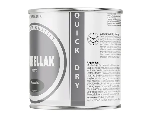 Hermadix Meubellak Extra Krijtmat Antraciet Hermadix Meubellak Extra Krijtmat Antraciet