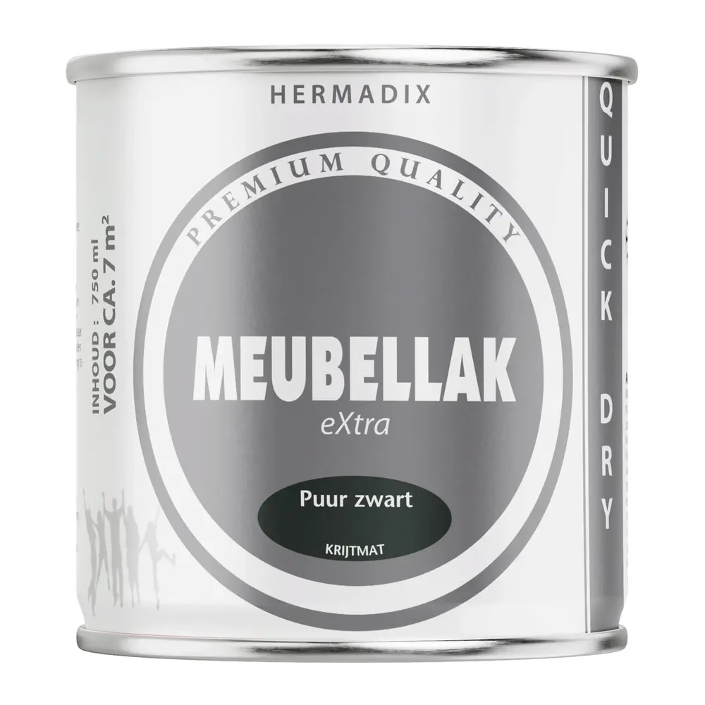 Hermadix Meubellak Extra Krijtmat Puur Zwart Hermadix Meubellak Extra Krijtmat Puur Zwart