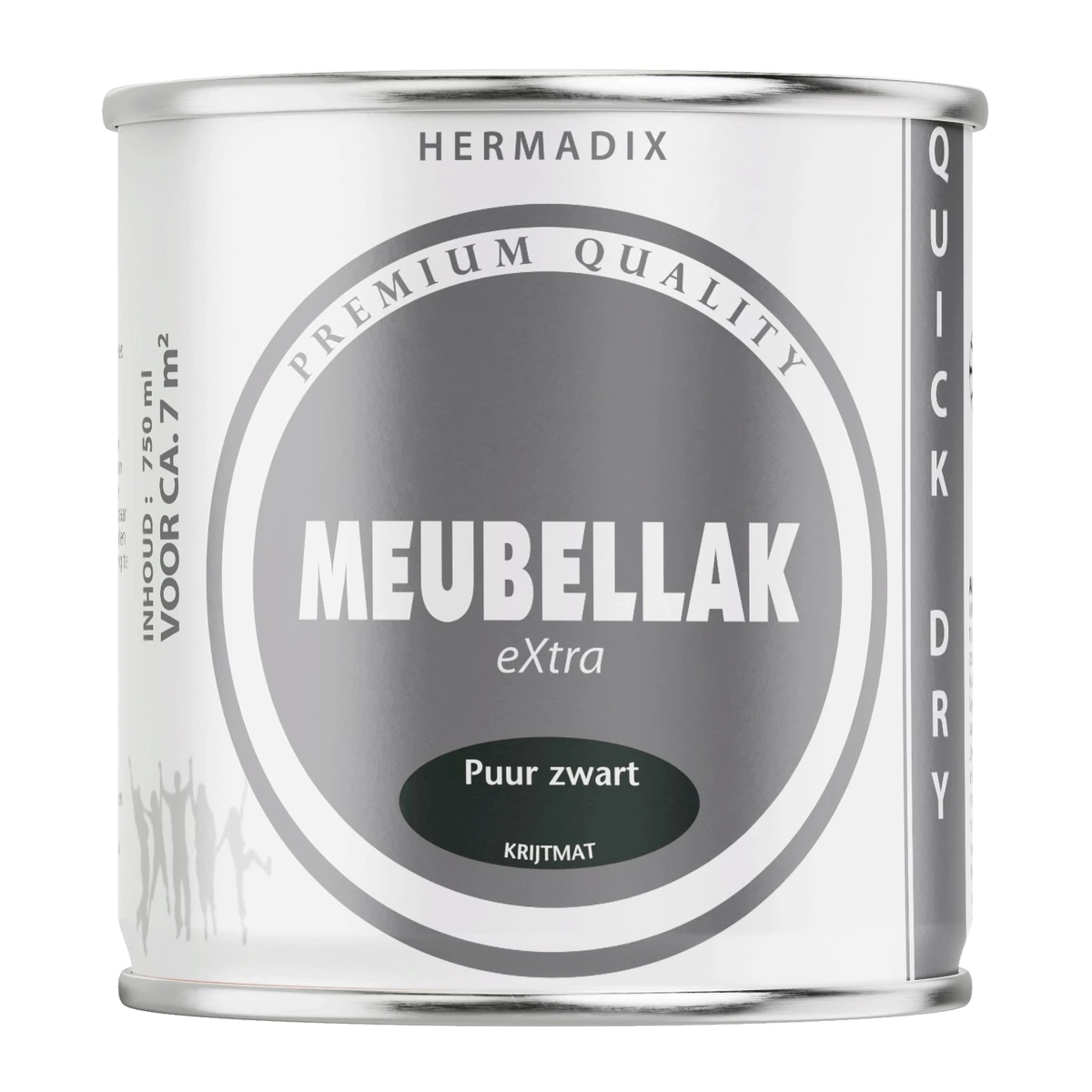 Meubellak Extra Krijtmat Puur Zwart | 750 ML