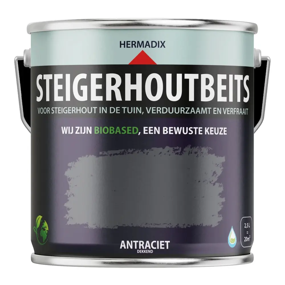 Hermadix Steigerhoutbeits Antraciet Hermadix Steigerhoutbeits Antraciet