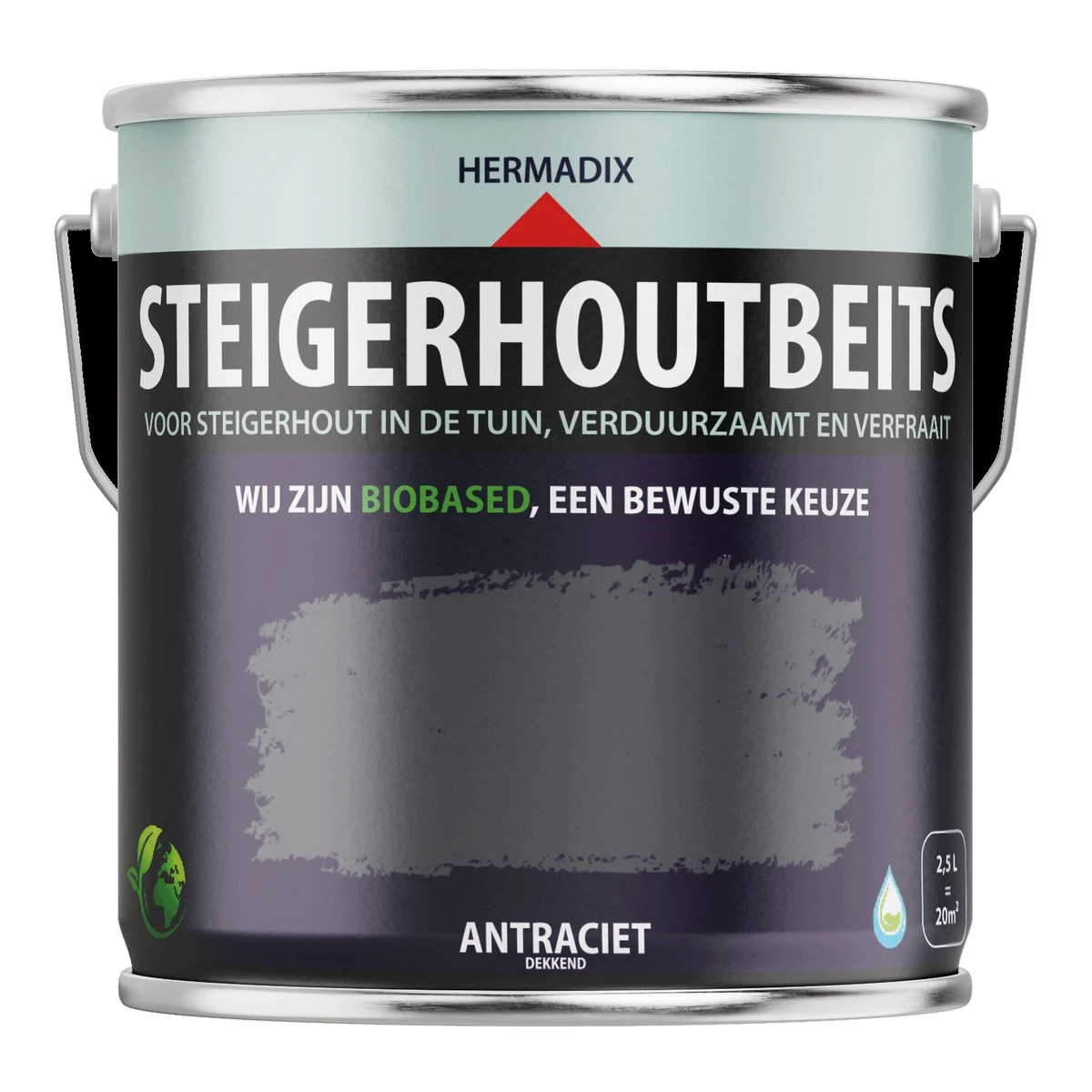Steigerhoutbeits Antraciet | 2,5 LTR