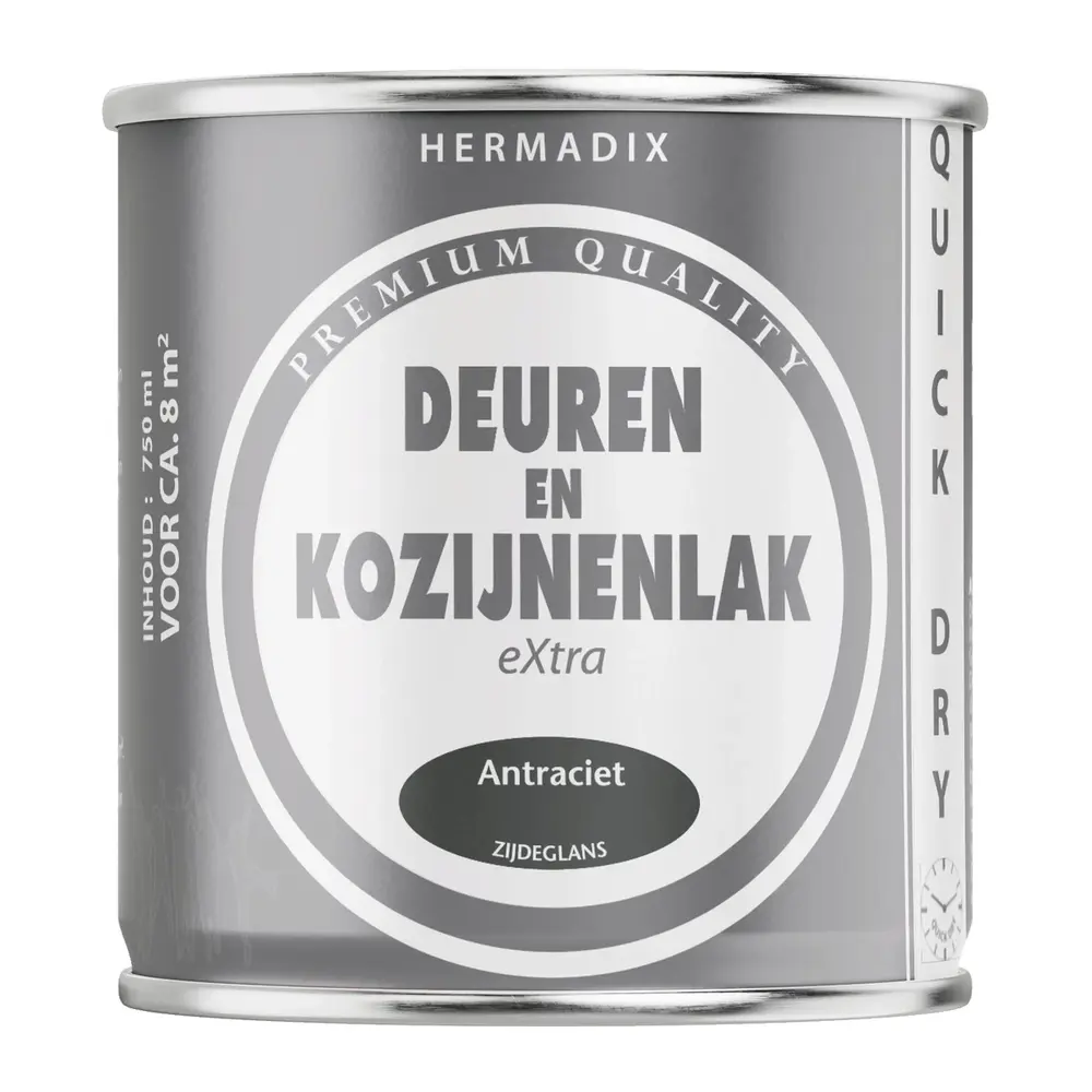 Hermadix Deuren&Kozijnenlak Extra Zijdeglans Antraciet Hermadix Deuren&Kozijnenlak Extra Zijdeglans Antraciet