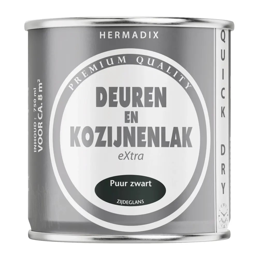 Hermadix Deuren&Kozijnenlak Extra Zijdeglans Puur Zwart Hermadix Deuren&Kozijnenlak Extra Zijdeglans Puur Zwart