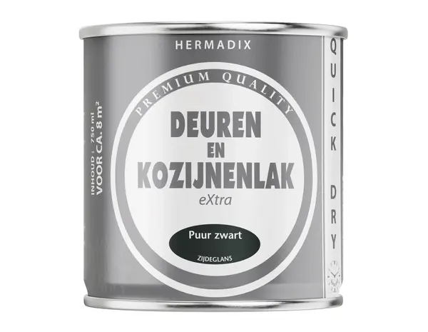 Hermadix Deuren&Kozijnenlak Extra Zijdeglans Puur Zwart Hermadix Deuren&Kozijnenlak Extra Zijdeglans Puur Zwart