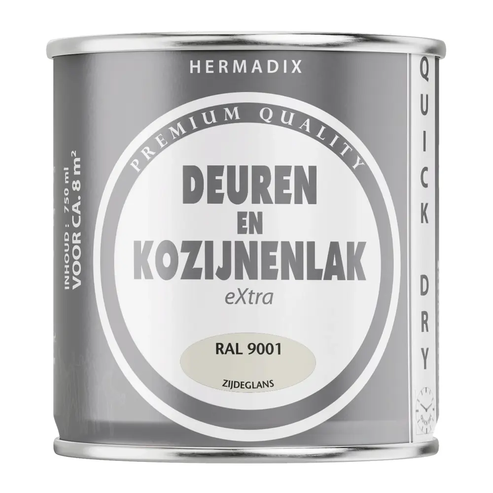 Hermadix Deuren&Kozijnenlak Extra Zijdeglans RAL9001 Hermadix Deuren&Kozijnenlak Extra Zijdeglans RAL9001