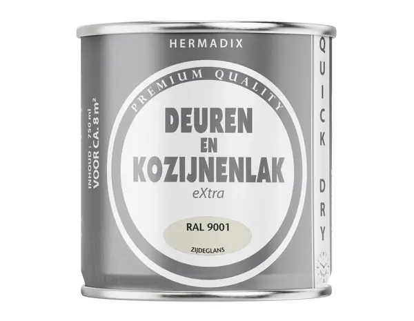 Hermadix Deuren&Kozijnenlak Extra Zijdeglans RAL9001 Hermadix Deuren&Kozijnenlak Extra Zijdeglans RAL9001
