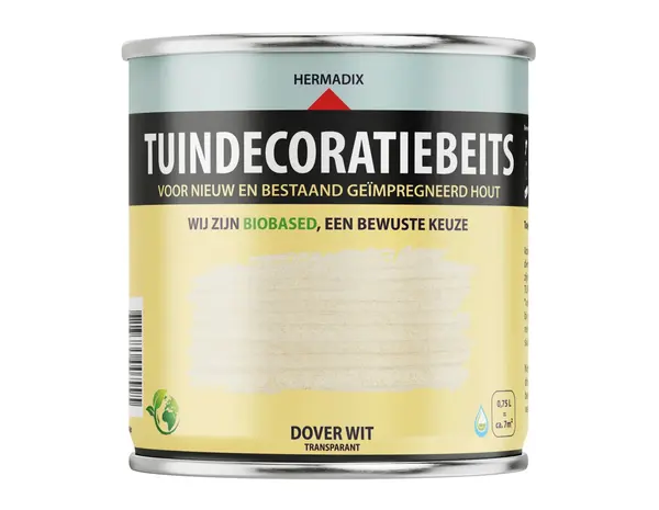 Hermadix Tuindecoratiebeits Transparant Dover Wit 765 Hermadix Tuindecoratiebeits Transparant Dover Wit 765